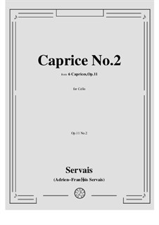Six Caprices for Cello (with Cello II ad libitum), Op.11: Caprice No.2 by Adrien-François Servais