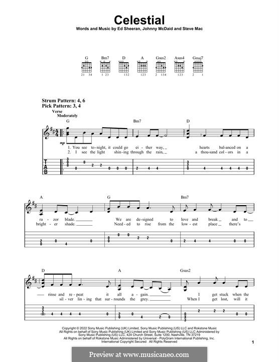 Celestial: For guitar with tab by Ed Sheeran