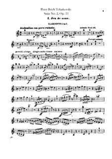 Suite No.2 in C Major, TH 32 Op.53: Clarinets parts by Pyotr Tchaikovsky