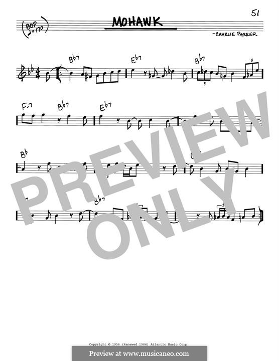Mohawk: Melody line by Charlie Parker
