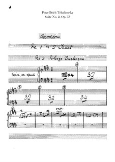 Suite No.2 in C Major, TH 32 Op.53: Accordion part (ad libitum) by Pyotr Tchaikovsky