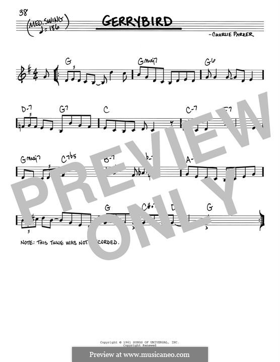 Gerrybird: Melody line by Charlie Parker