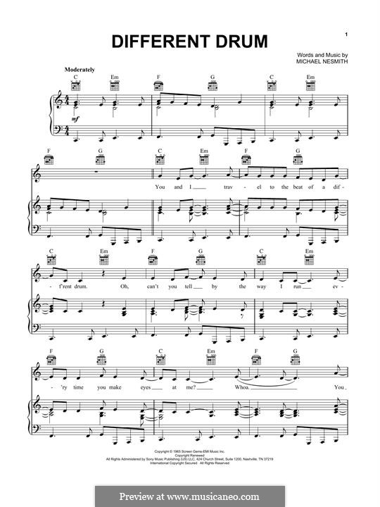 Different Drum by M. Nesmith sheet music on MusicaNeo