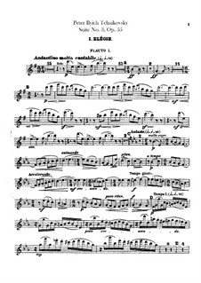 Suite No.3 in G Major, TH 33 Op.55: Flutes parts by Pyotr Tchaikovsky