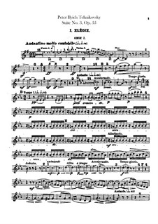 Suite No.3 in G Major, TH 33 Op.55: Oboes and cor anglais parts by Pyotr Tchaikovsky