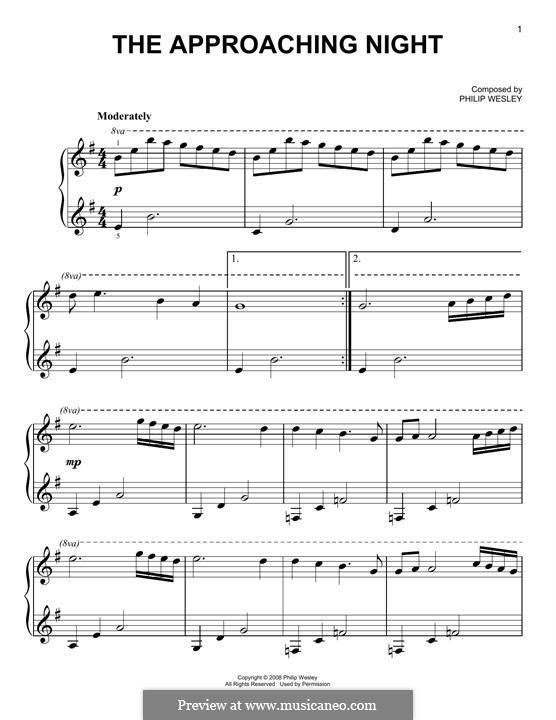 The Approaching Night by P. Wesley - sheet music on MusicaNeo