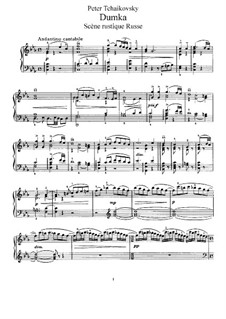 Dumka. Russian Rustic Scene, TH 145 Op.59: For piano by Pyotr Tchaikovsky