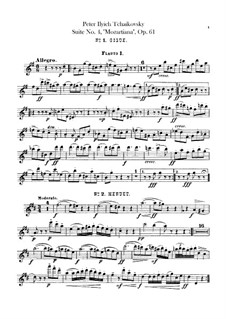 Suite No.4 in G Major 'Mozartiana', TH 34 Op.61: Flutes parts by Pyotr Tchaikovsky