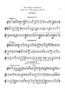Suite No.4 in G Major 'Mozartiana', TH 34 Op.61: Horns parts by Pyotr Tchaikovsky