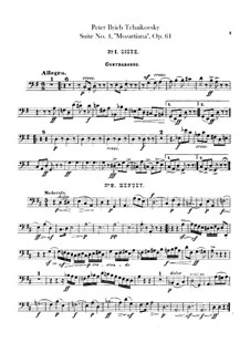 Suite No.4 in G Major 'Mozartiana', TH 34 Op.61: Double bass part by Pyotr Tchaikovsky