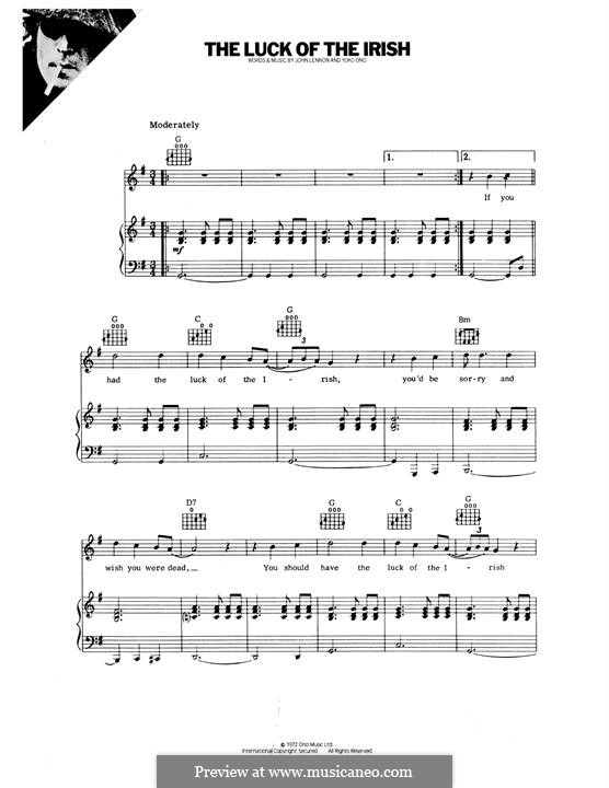 The Luck of the Irish: For voice and piano (or guitar) by John Lennon, Yoko Ono