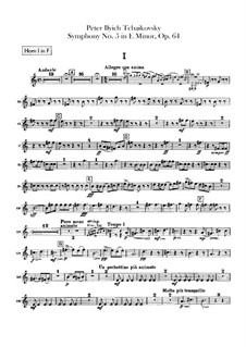 Complete Movements: Horns parts by Pyotr Tchaikovsky