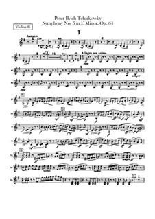 Complete Movements: Violins II part by Pyotr Tchaikovsky
