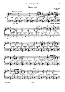 Eighteen Pieces for Piano, TH 151 Op.72: No.2 Berceuse by Pyotr Tchaikovsky