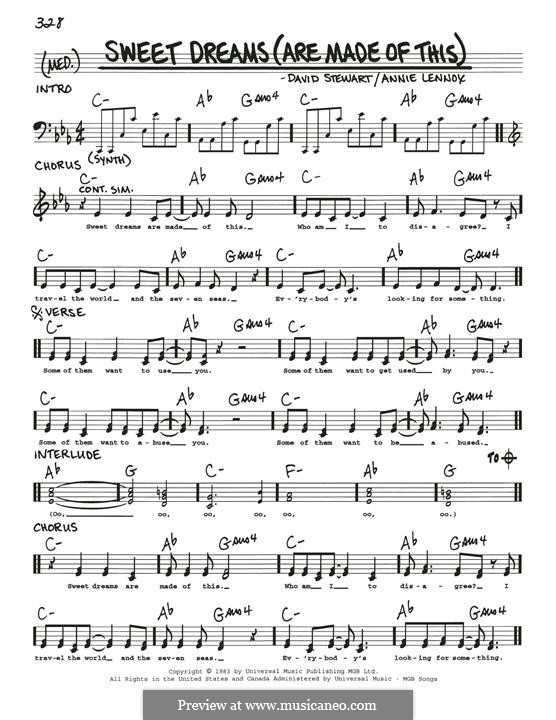 Sweet Dreams (Are Made of This) by A. Lennox, D.A. Stewart on