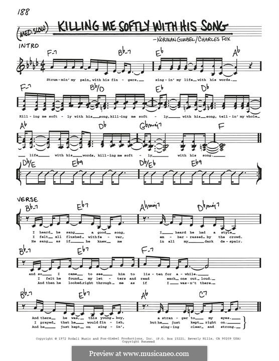 Killing Me Softly with His Song: Melody line by Charles Fox