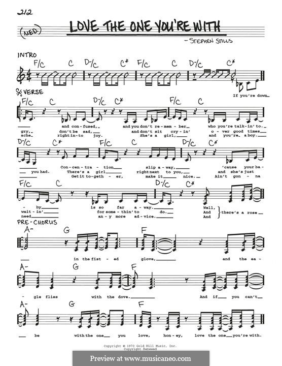 Love the One You're with (Crosby, Stills & Nash): Melody line by Stephen Stills