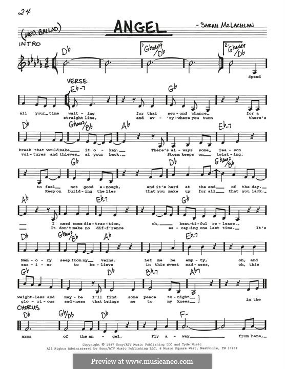 Angel: Melody line by Sarah McLachlan