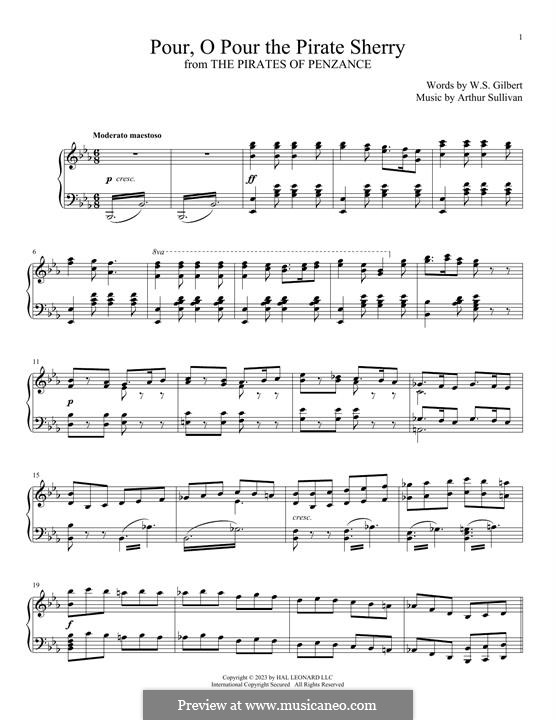 Pour, O Pour The Pirate Sherry: Pour, O Pour The Pirate Sherry by Arthur Seymour Sullivan
