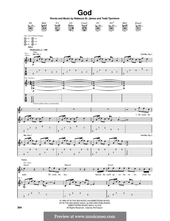 God: For guitar by Rebecca St. James, Tedd Tjornhom