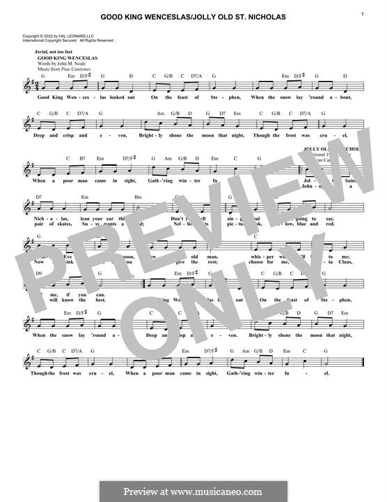 Good King Wenceslas / Jolly Old Saint Nicholas: For keyboard by folklore