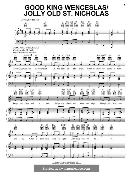 Good King Wenceslas / Jolly Old Saint Nicholas: For voice and piano (or guitar) by folklore
