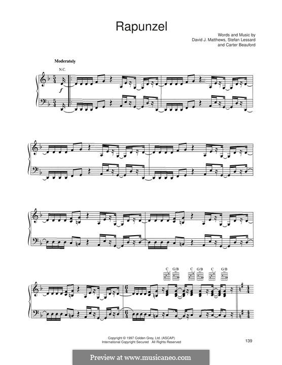 Rapunzel (Dave Matthews Band): For voice and piano (or guitar) by Carter Beauford, David J. Matthews, Stefan Lessard