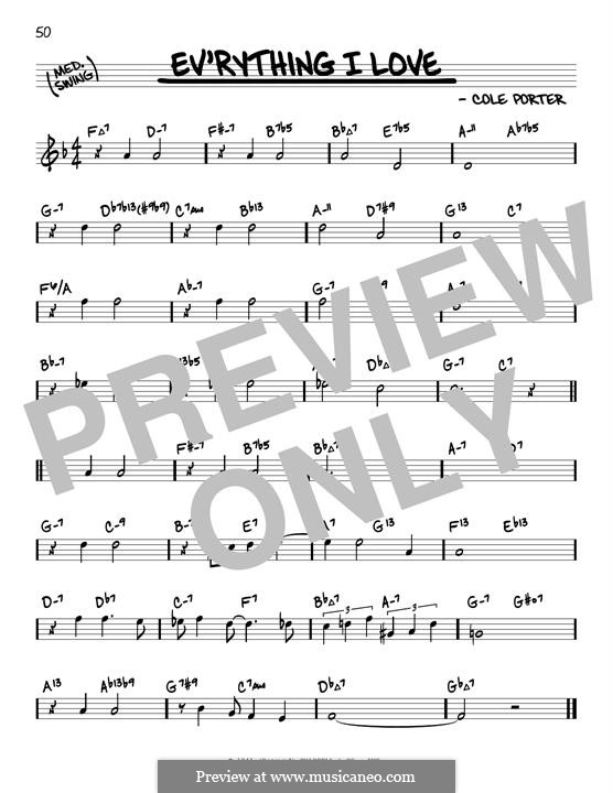 Ev'rything I Love: Melody line by Cole Porter