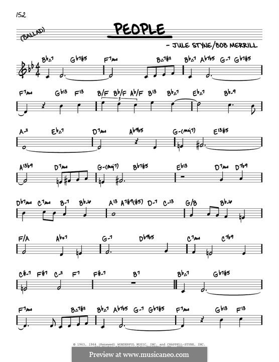 People from Funny Girl (Barbra Streisand): Melody line by Jule Styne