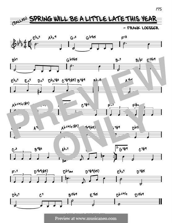 Spring Will Be a Little Late This Year: Melody line by Frank Loesser