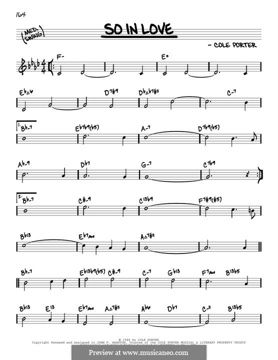 So in Love: Melody line by Cole Porter