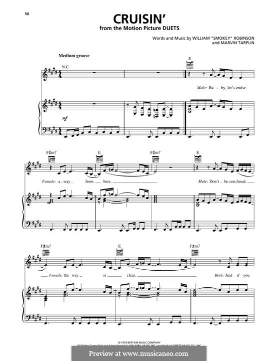 Cruisin': For voice and piano (or guitar) by Marvin Tarplin, Smokey Robinson