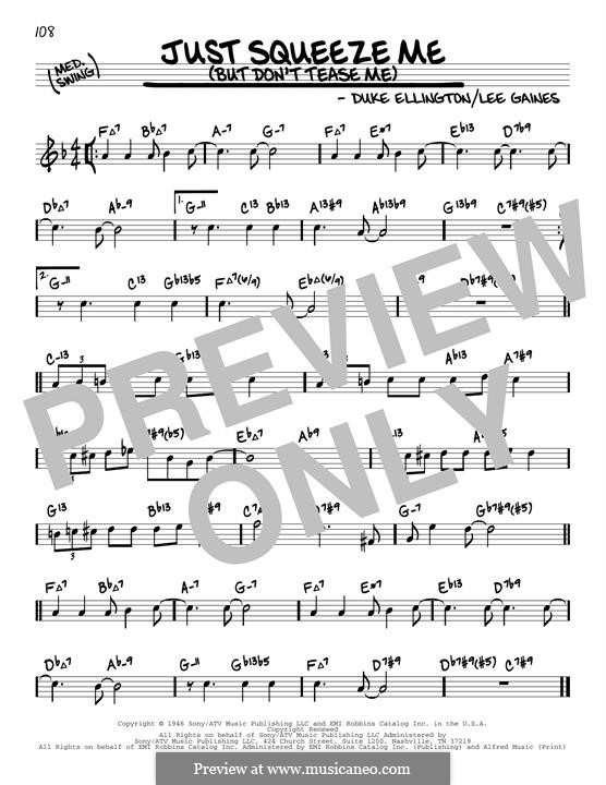 Just Squeeze Me (But Don't Tease Me): Melody line by Lee Gaines