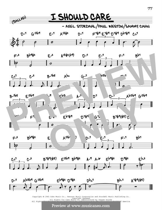 I Should Care: Melody line by Axel Stordahl, Paul Weston, Sammy Cahn