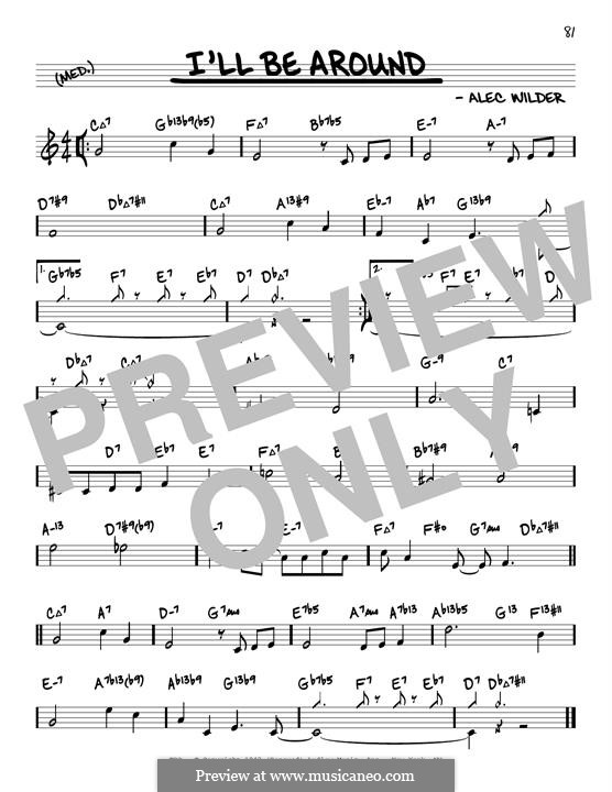 I'll Be Around (The Mills Brothers): Melody line by Alec Wilder