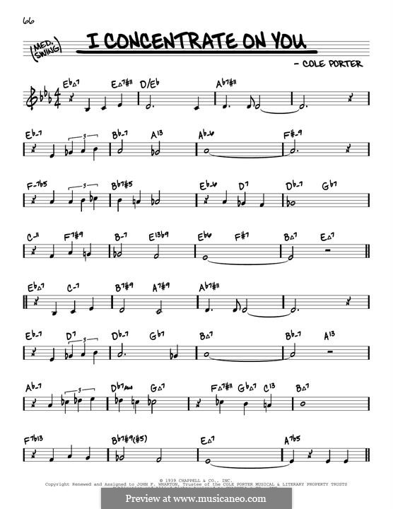 I Concentrate on You: Melody line by Cole Porter