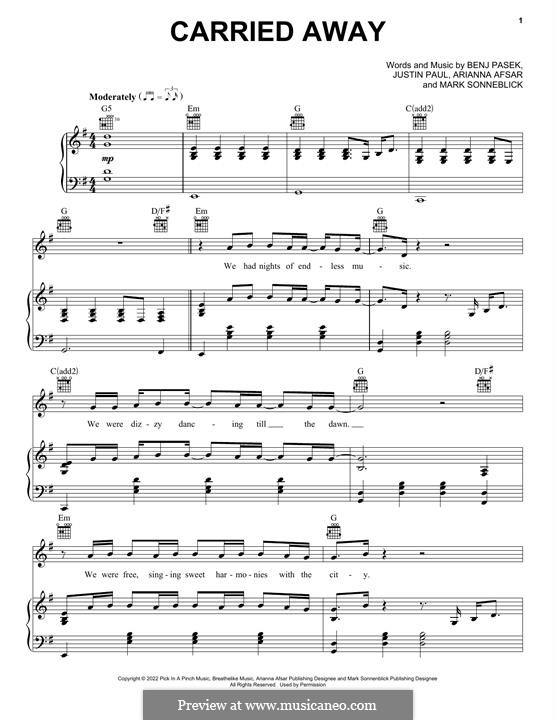 Carried Away (from Lyle, Lyle, Crocodile): For voice and piano by Justin Paul, Benj Pasek