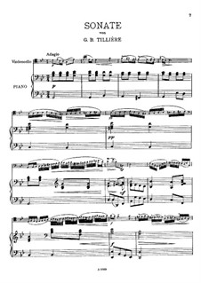 Sonata in B Flat Major: For cello and piano by Joseph Bonaventure Tillière