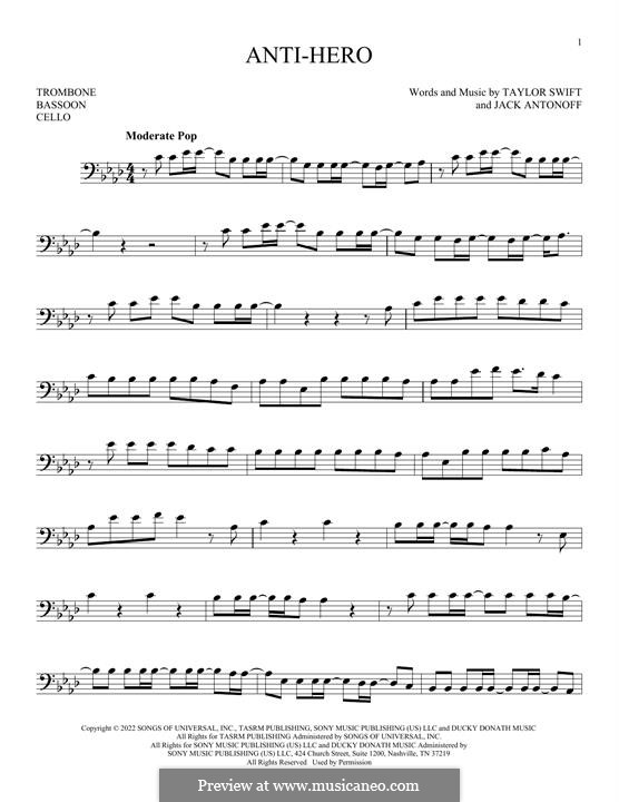 Anti-Hero (Taylor Swift): For trombone by Jack Antonoff