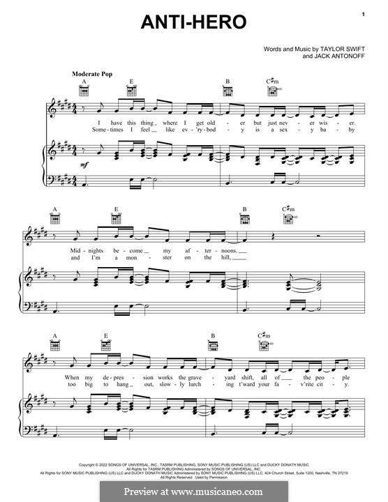 My Hero sheet music for voice, piano or guitar (PDF-interactive)