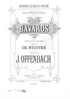 Les bavards (The Chatterbox): Act I No.1-2, for voices and piano by Jacques Offenbach