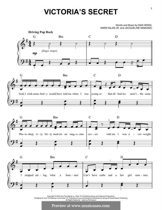Victoria's Secret (Jax) by J. Miskanic - sheet music on MusicaNeo