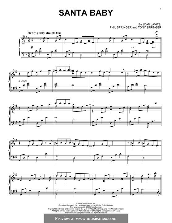 Piano version: For a single performer by Joan Javits, Philip Springer, Tony Springer