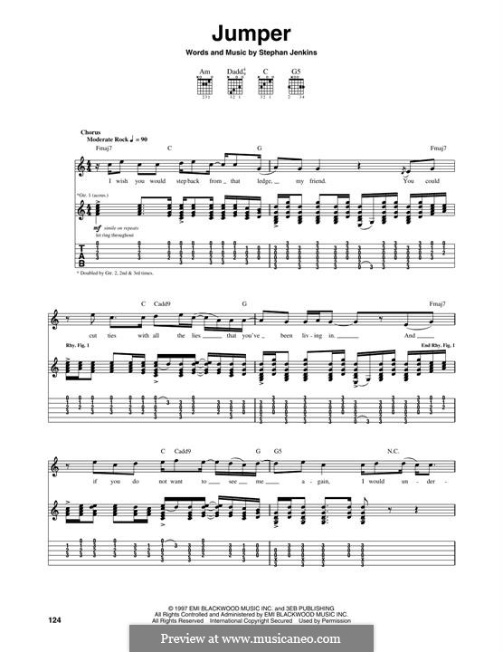 Jumper (Third Eye Blind): For guitar by Stephan Jenkins
