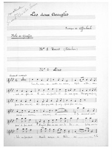 Les deux aveugles (The Two Blind Men): Tenor I part by Jacques Offenbach