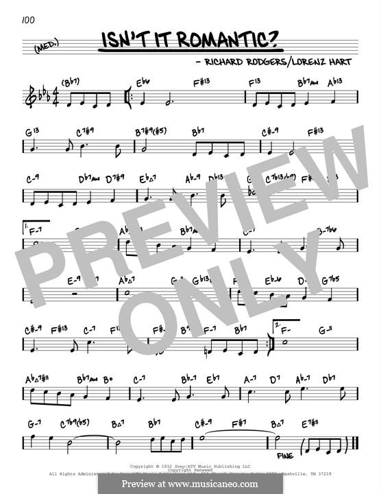 Isn't it Romantic?: Melody line by Richard Rodgers