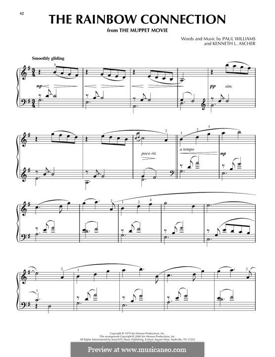 The Rainbow Connection (Kermit the Frog): For piano by Paul H. Williams, Kenneth L. Ascher