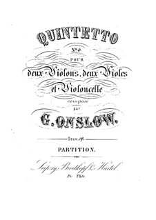 String Quintet No.6 in E Minor, Op.19: Full score by Georges Onslow