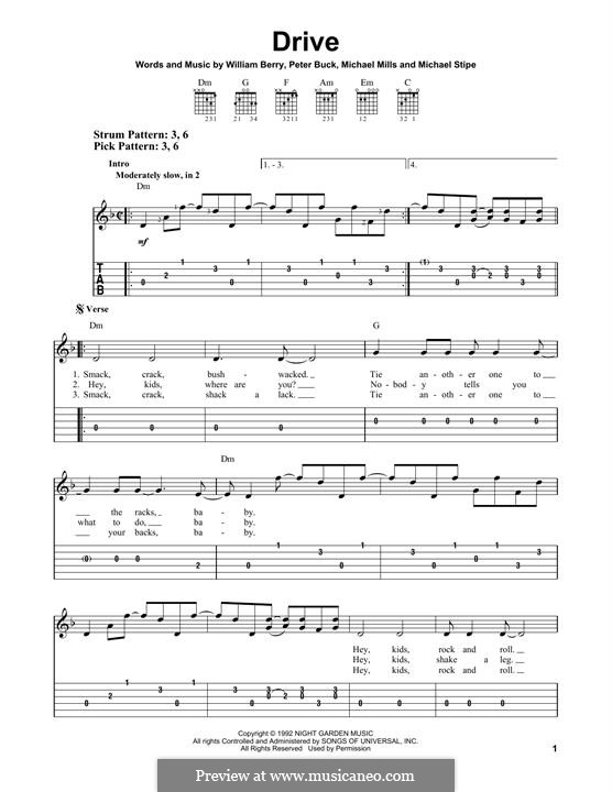 Drive (R.E.M.) by M. Mills, M. Stipe, P. Buck, W. Berry on MusicaNeo