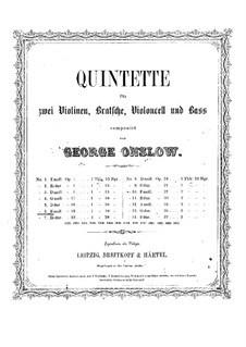 String Quintet No.6 in E Minor, Op.19: Parts by Georges Onslow